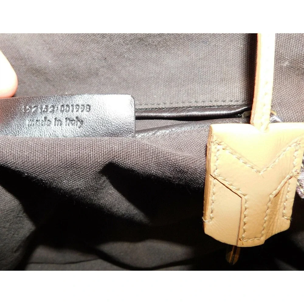 YSL Yves Saint‎ Laurent Majorelle Beige Patent Leather Large Satchel Bag Italy